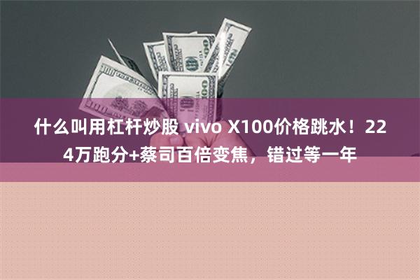 什么叫用杠杆炒股 vivo X100价格跳水！224万跑分+蔡司百倍变焦，错过等一年