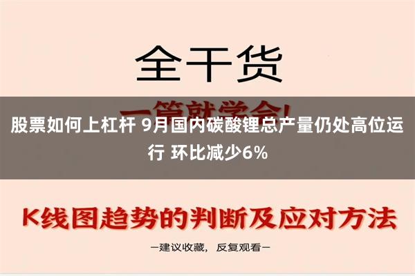 股票如何上杠杆 9月国内碳酸锂总产量仍处高位运行 环比减少6%