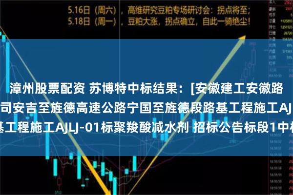 漳州股票配资 苏博特中标结果：[安徽建工安徽路桥]安徽路桥隧道分公司安吉至旌德高速公路宁国至旌德段路基工程施工AJLJ-01标聚羧酸减水剂 招标公告标段1中标结果公告