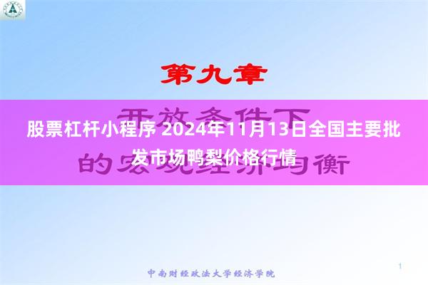 股票杠杆小程序 2024年11月13日全国主要批发市场鸭梨价格行情